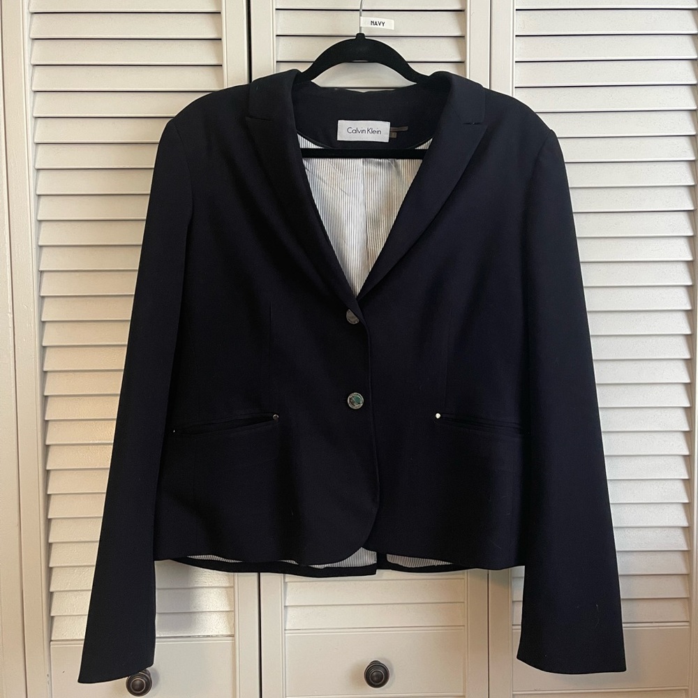 Calvin Klein Navy Suit Jacket Size 12